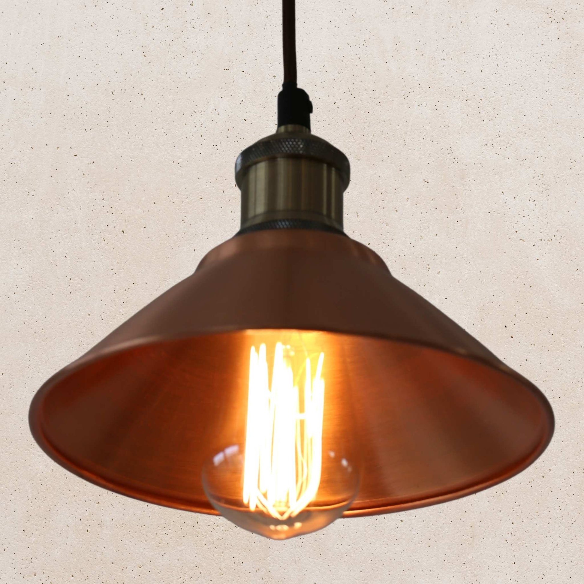 Conical Pendant 185mm Diameter - Solid Copper Finish | Elvivo
