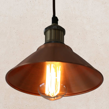 Conical Pendant 185mm Diameter - Solid Copper Finish | Elvivo