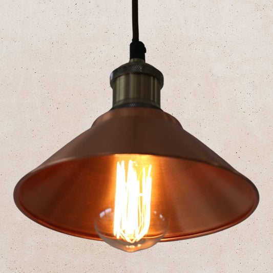 Conical Pendant 185mm Diameter - Solid Copper Finish | Elvivo
