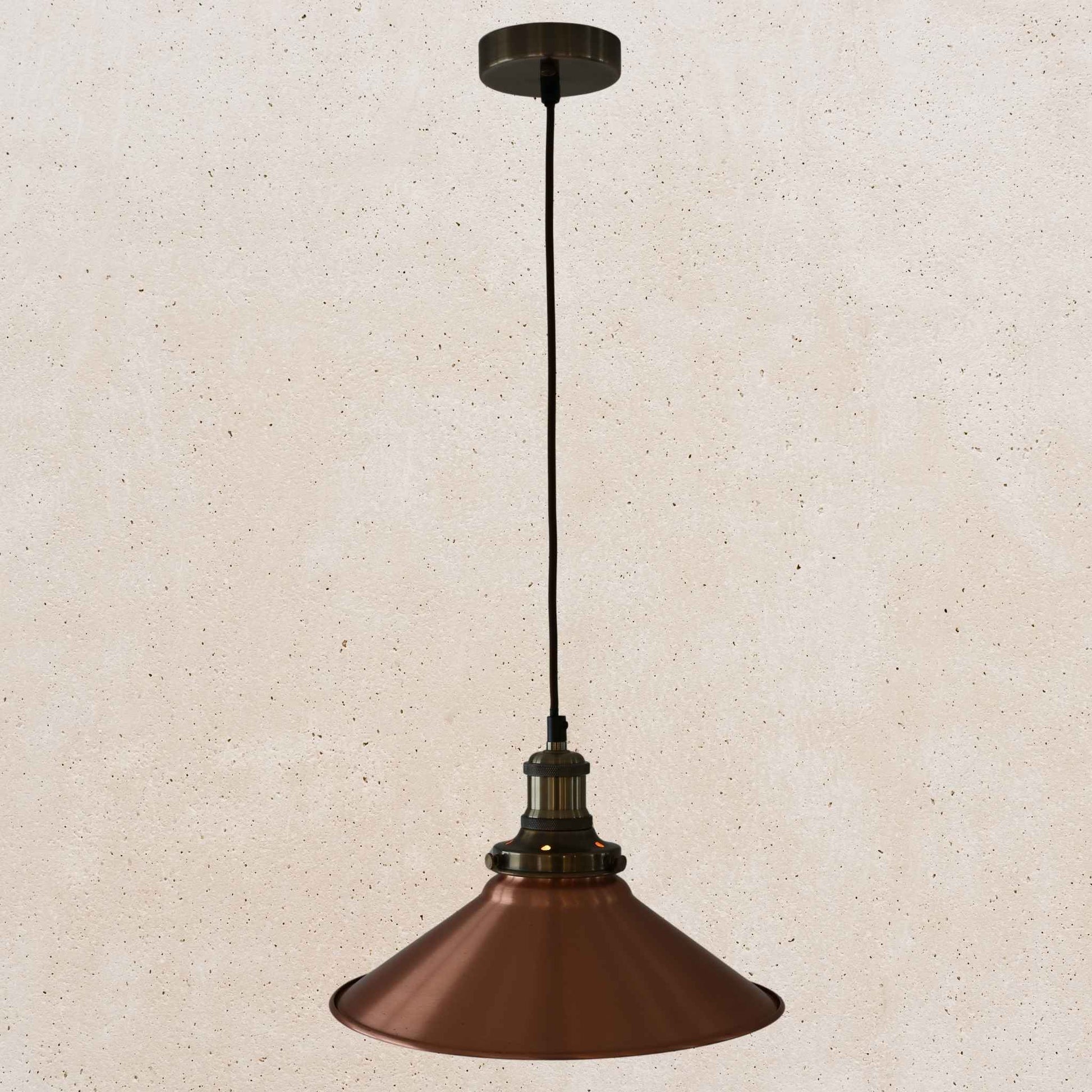 Conical Pendant 305mm Diameter - Solid Copper Finish