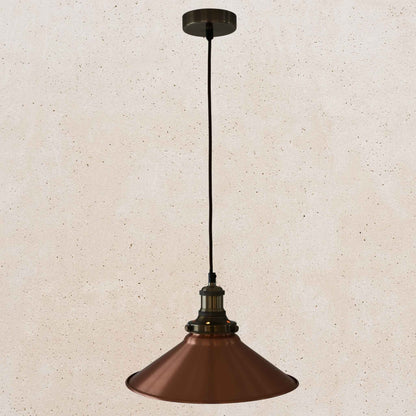 Conical Pendant 305mm Diameter - Solid Copper Finish