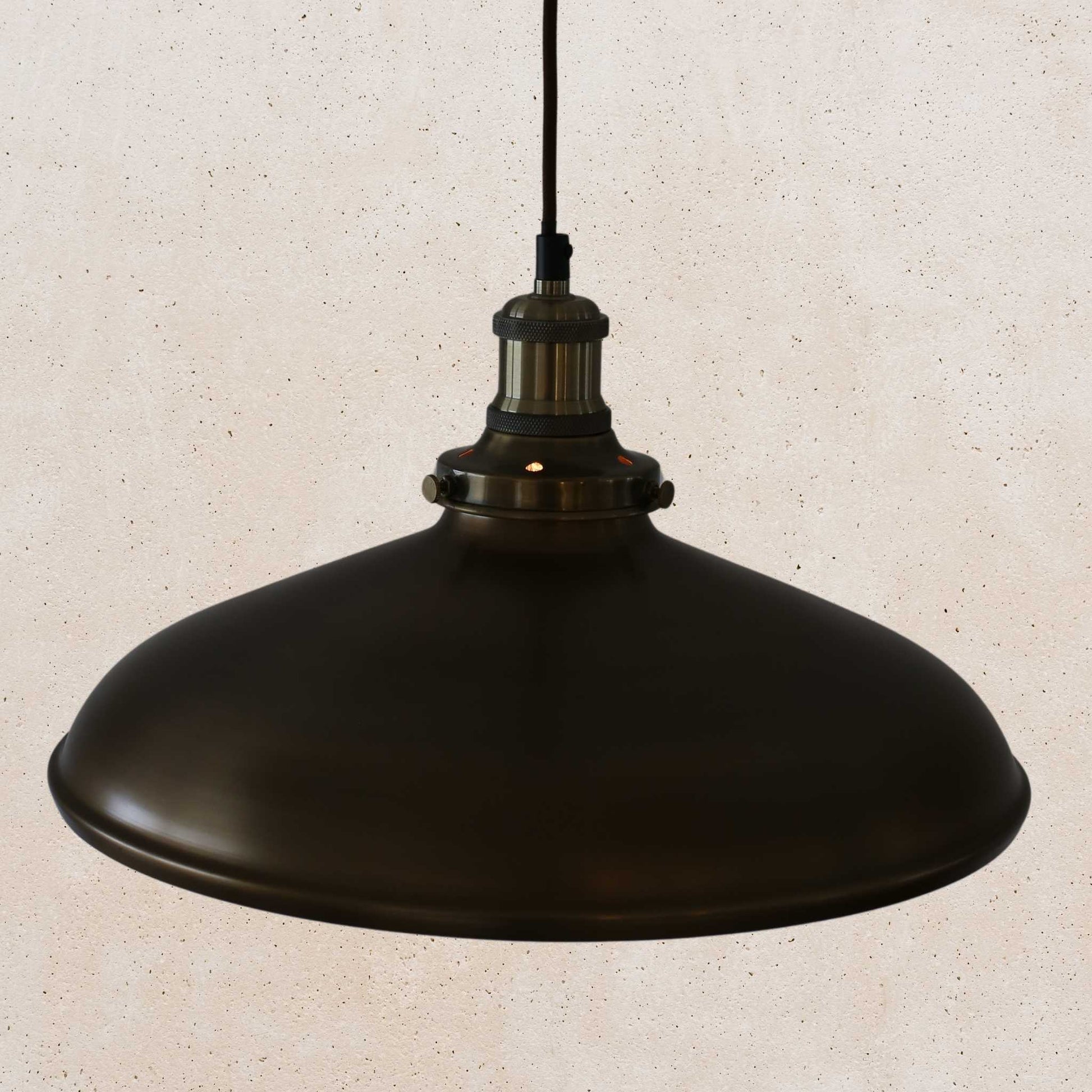 Industrial Pendant 390mm Diameter | Antique Brass Finish | Elvivo