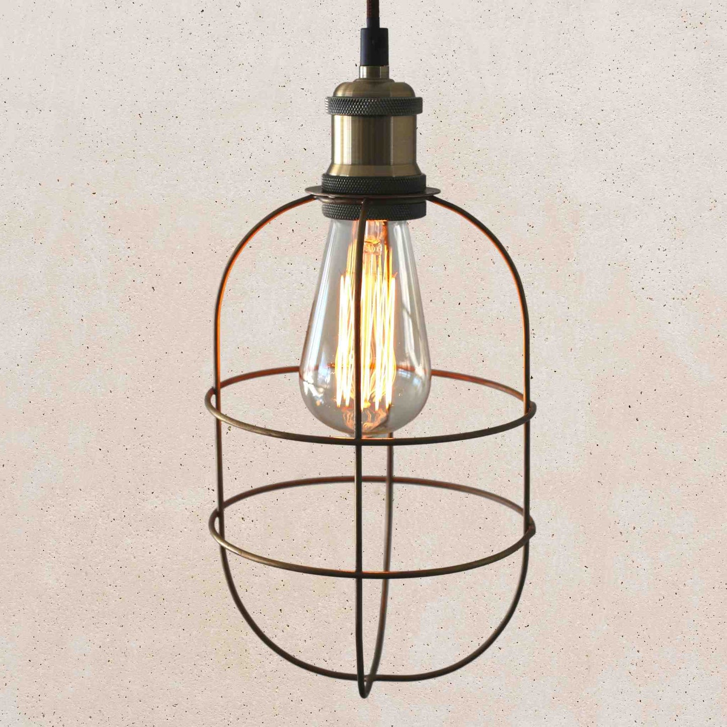 Cage Pendant - Antique Brass Finish | Cage Pendant Lighting