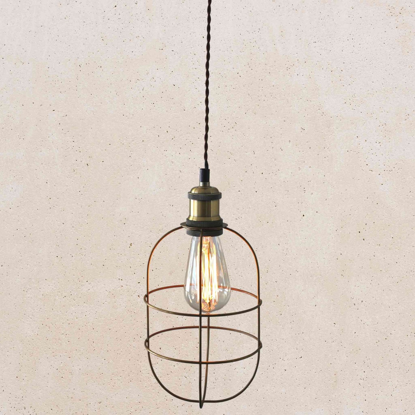 Cage Pendant - Antique Brass Finish | Cage Pendant Lighting