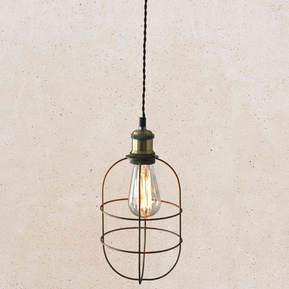 Cage Pendant - Antique Brass Finish | Cage Pendant Lighting