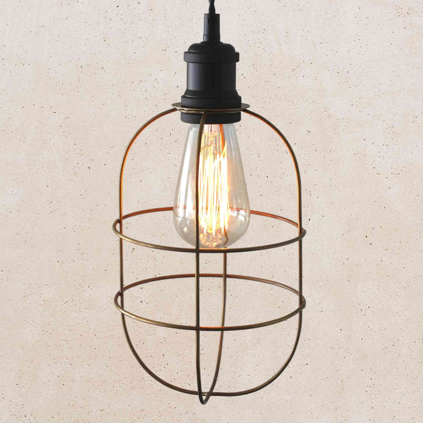 Cage Pendant - Antique Brass Finish | Cage Pendant Lighting