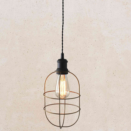 Cage Pendant - Antique Brass Finish