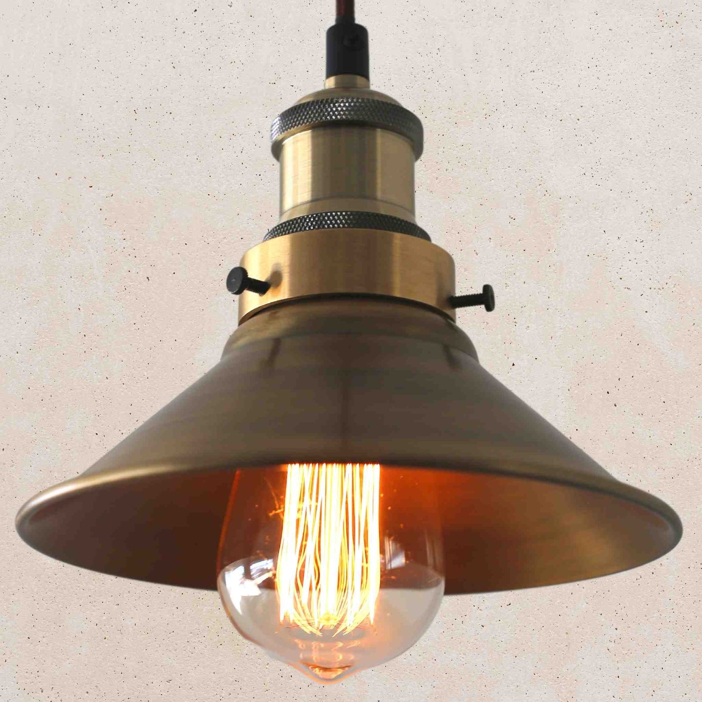 Conical Pendant 185mm Diameter - Antique Brass Finish | Conical Pendant Light