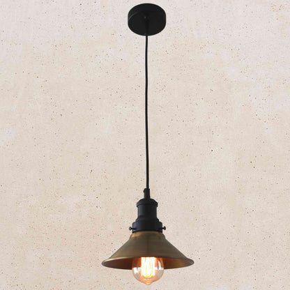 Conical Pendant 185mm Diameter - Antique Brass Finish | Conical Pendant Light