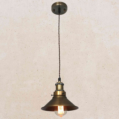 Conical Pendant 185mm Diameter - Antique Brass Finish