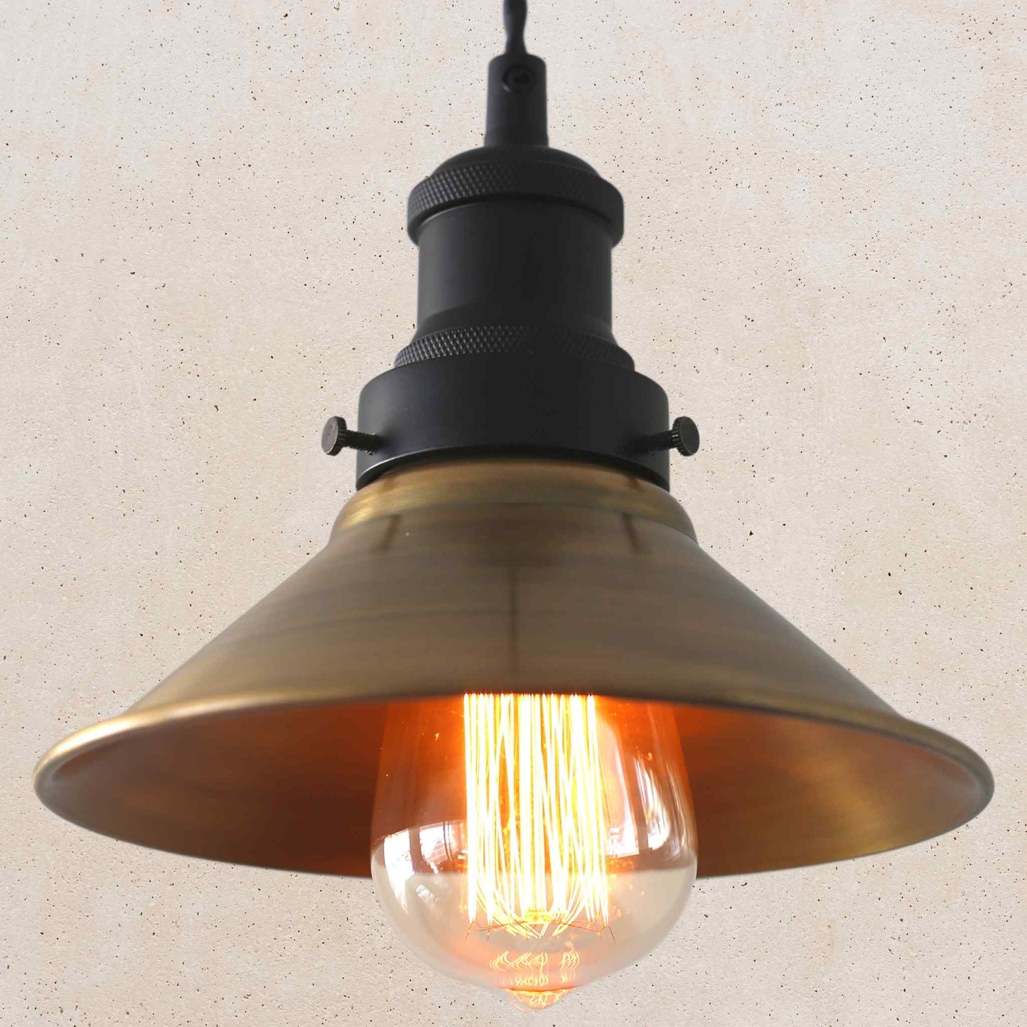 Conical Pendant 185mm Diameter - Antique Brass Finish | Conical Pendant Light