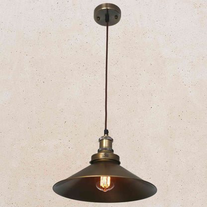 Antique Brass Finish Conical Pendant Light | Elvivo