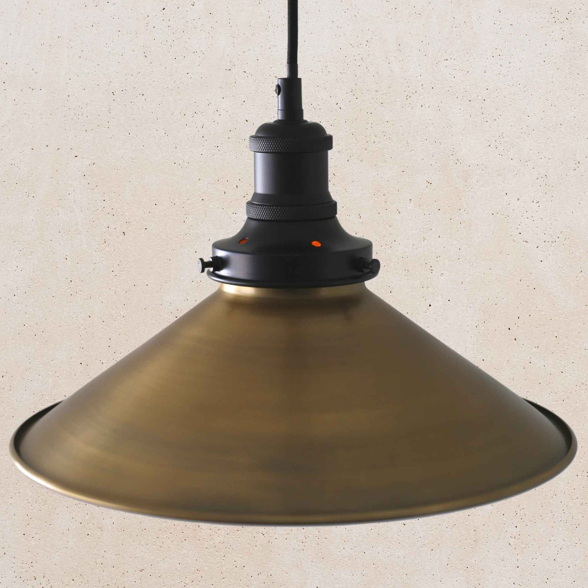 Conical Pendant 305mm Diameter - Antique Brass Finish