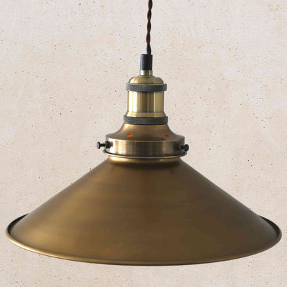 Elvivo | Conical Pendant 305mm Diameter - Antique Brass Finish