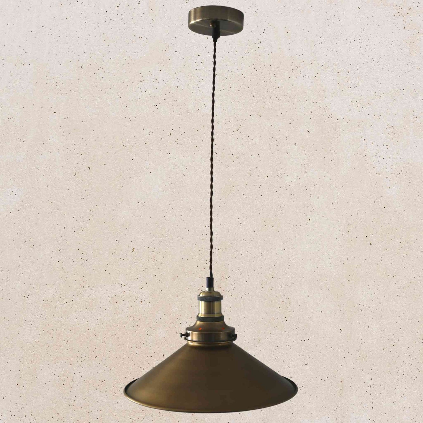 Antique Brass Finish Conical Pendant Light | Elvivo