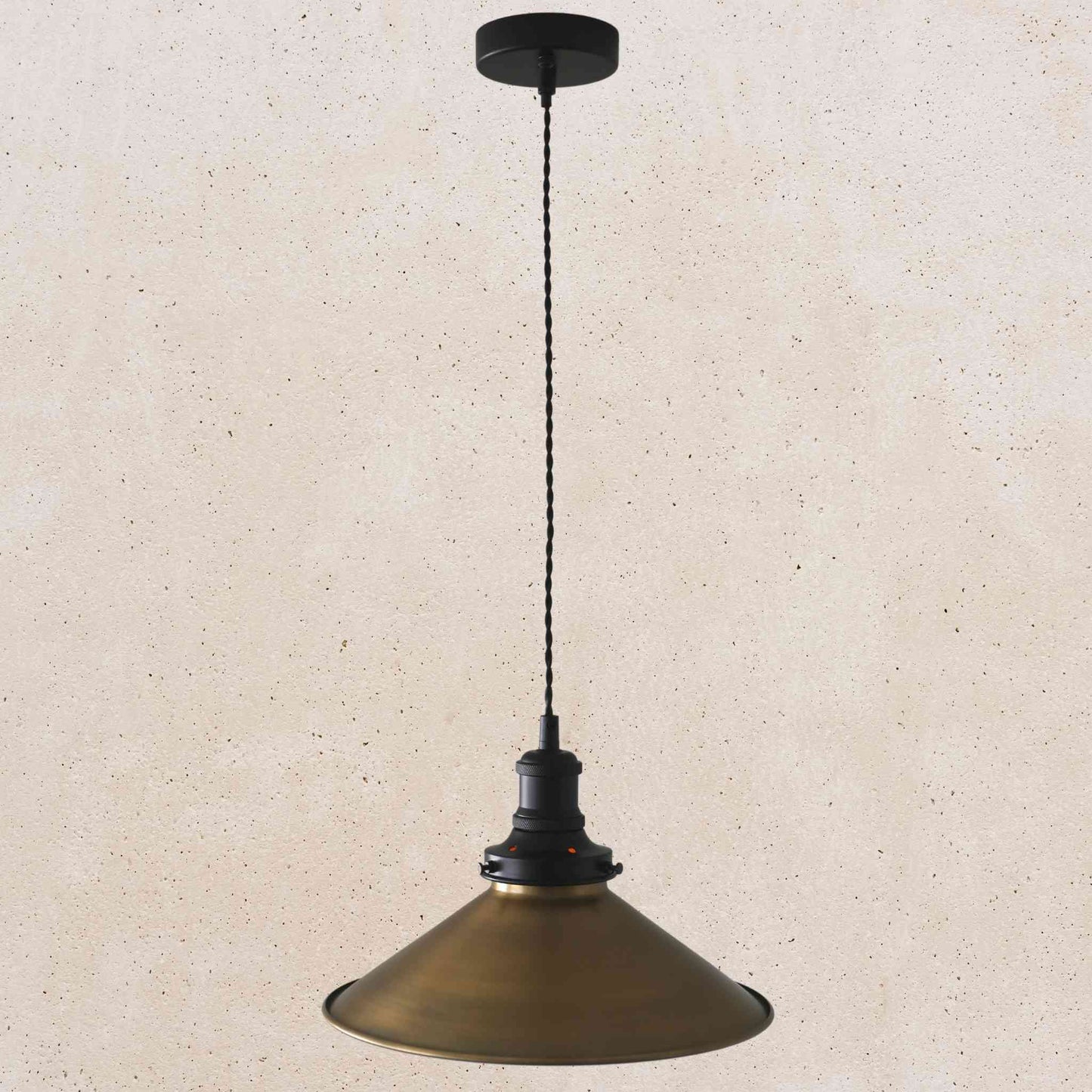 Elvivo | Conical Pendant 305mm Diameter - Antique Brass Finish