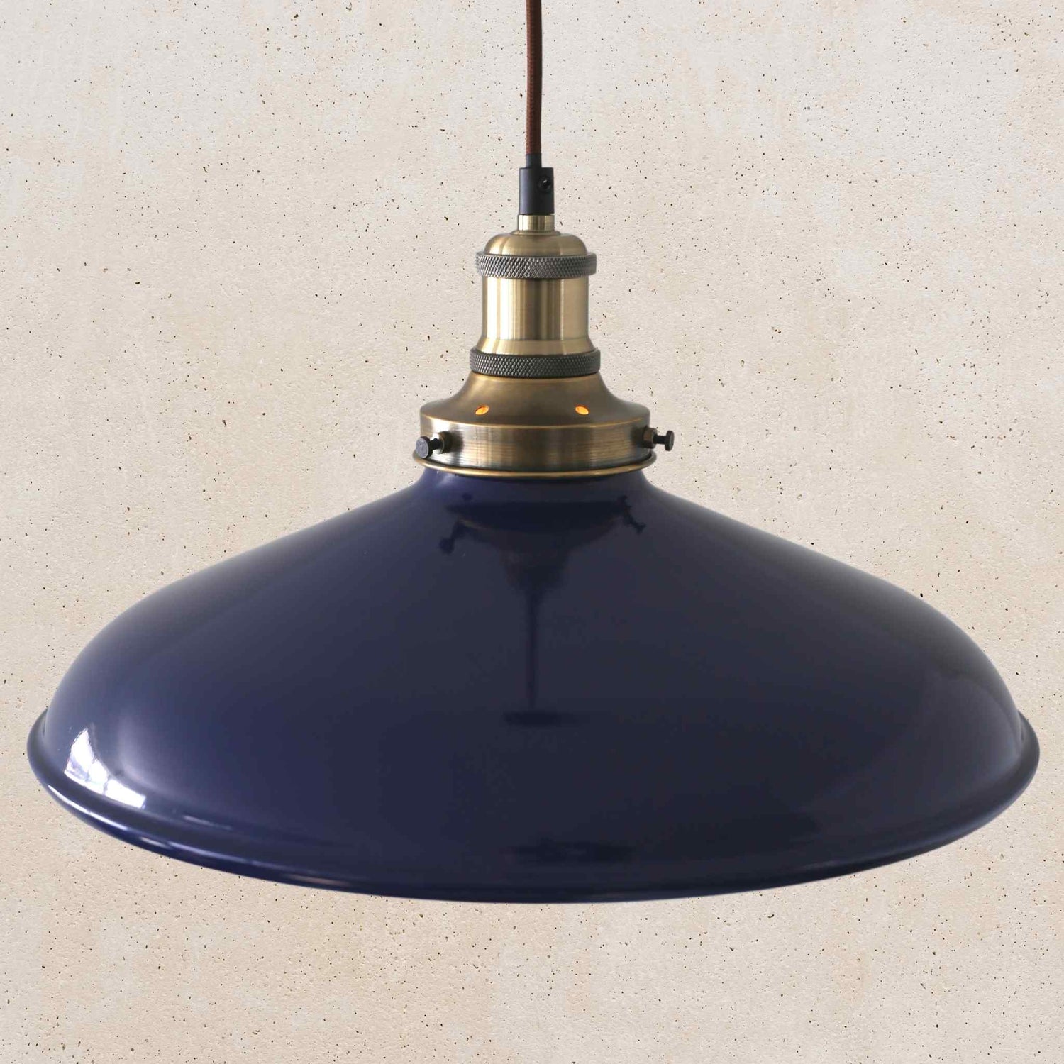 Industrial Pendant 390mm Diameter - Blue Enamel Finish