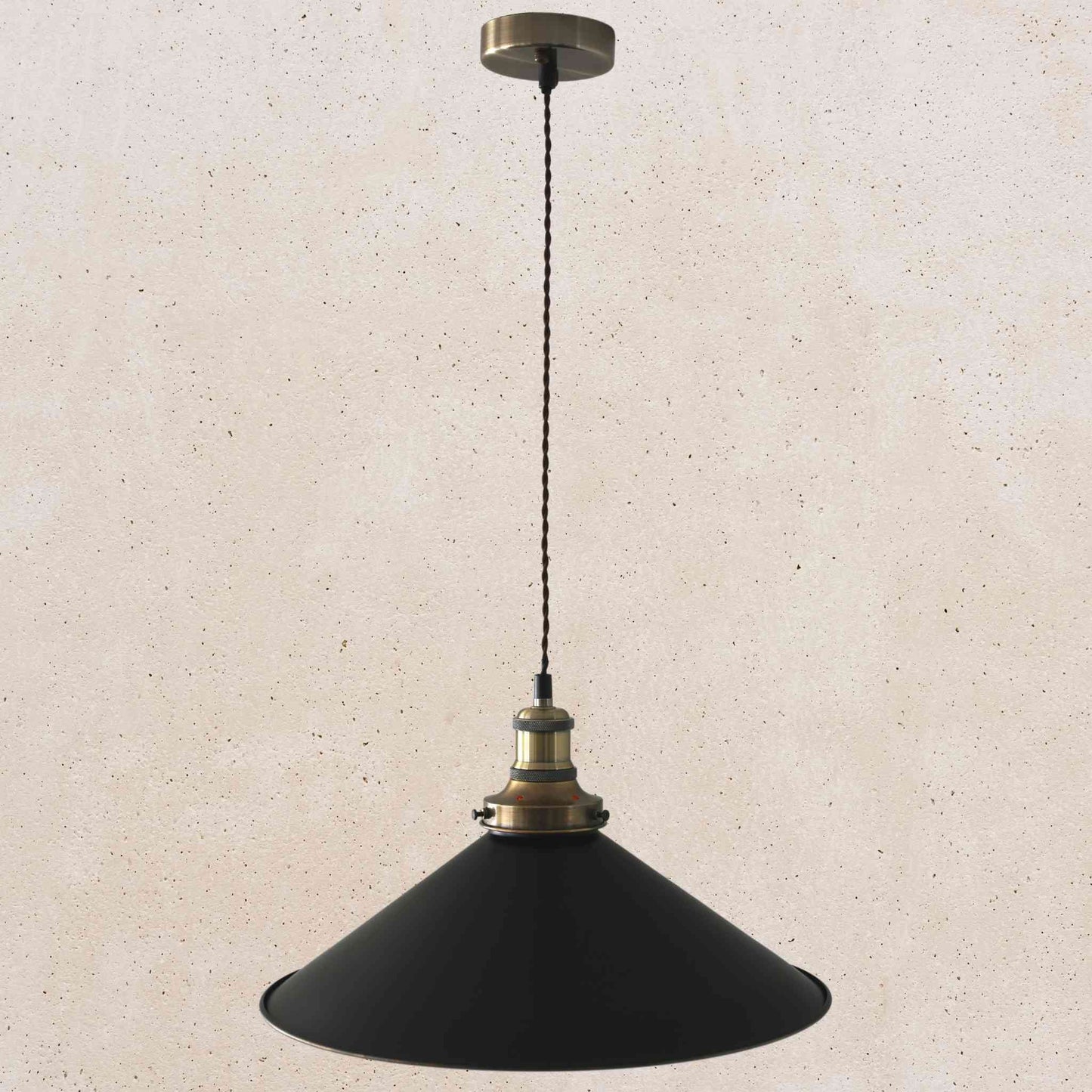 Conical Pendant 410mm Diameter - Matt Black Finish | Conical Pendant Light