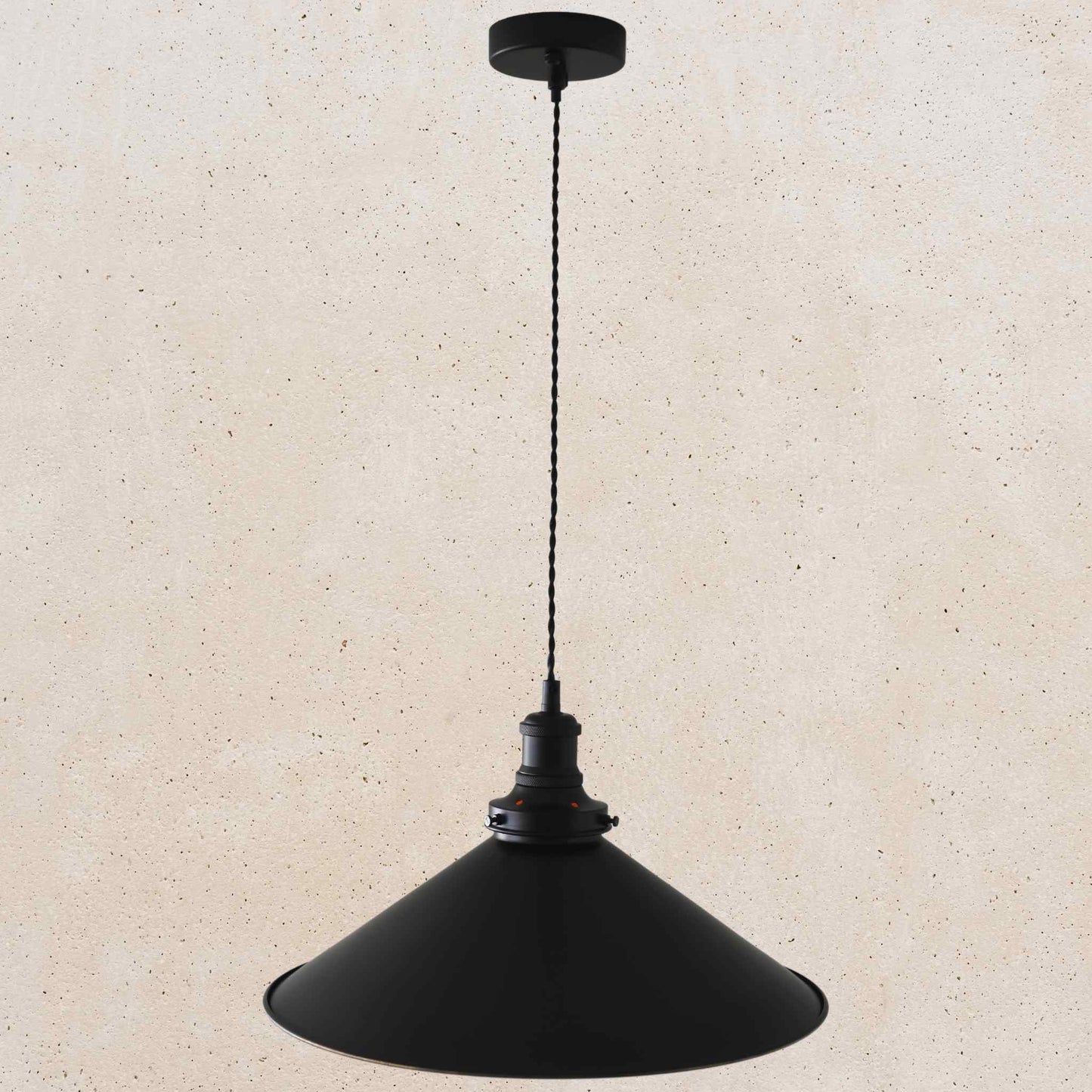 Conical Pendant 410mm Diameter - Matt Black Finish | Conical Pendant Light