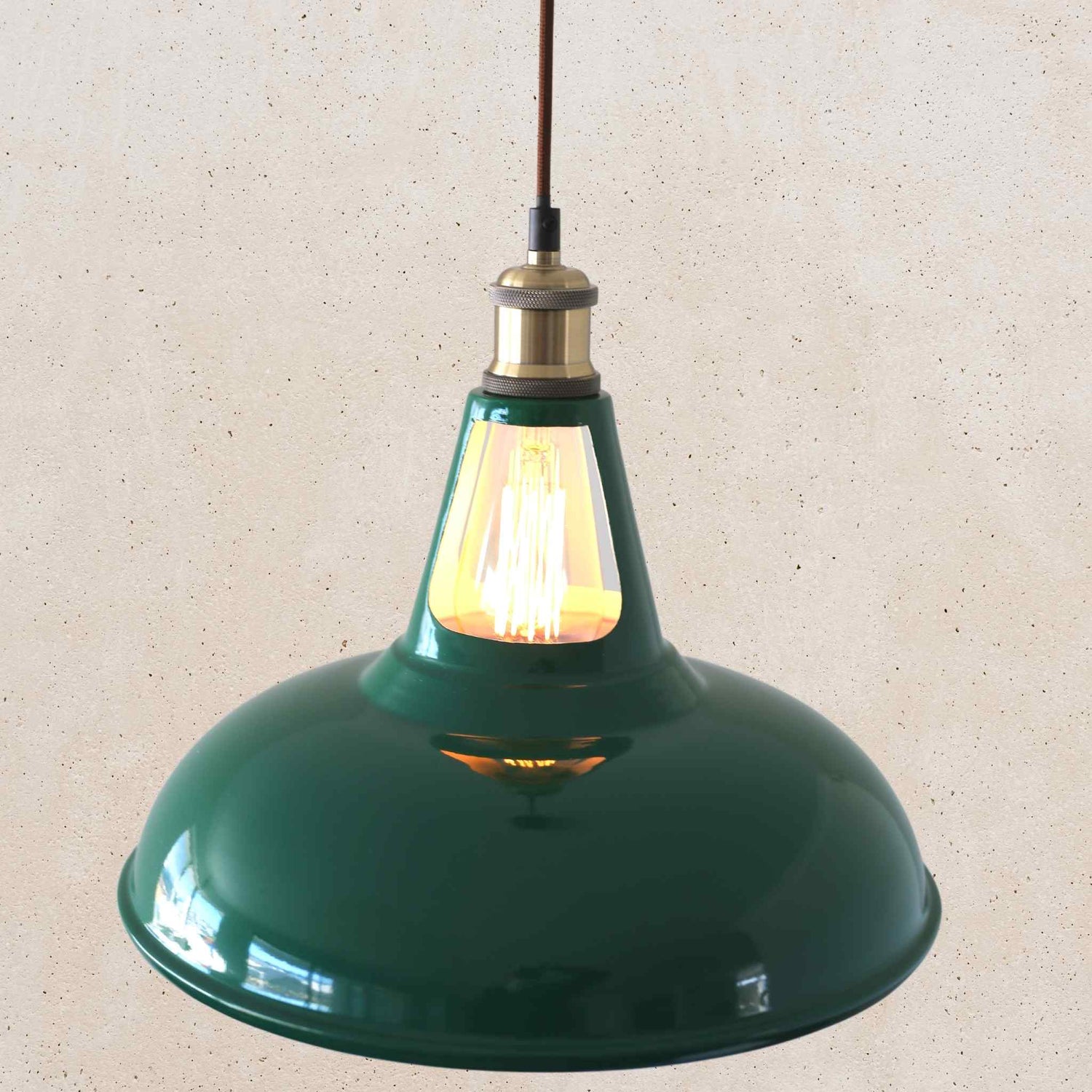 Factory Pendant 355mm Diameter - Racing Green Finish